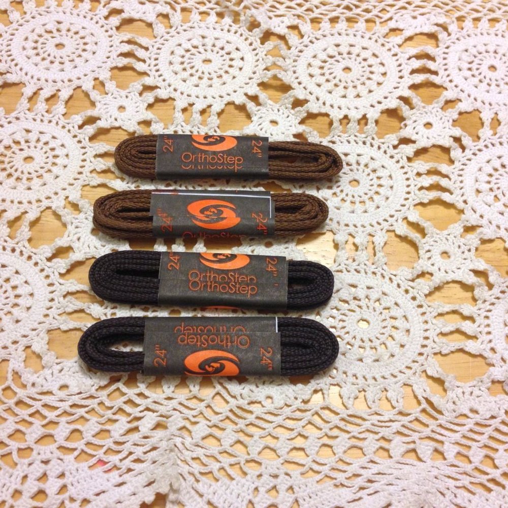 Orthostep waxed shoelaces, new, 24"